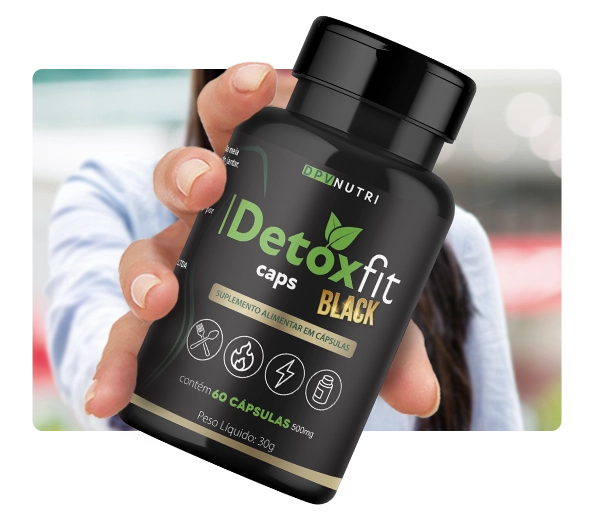Nova fórmula Detox Fit Caps Black ingredientes ativos termogênicos capsulas emagrecer