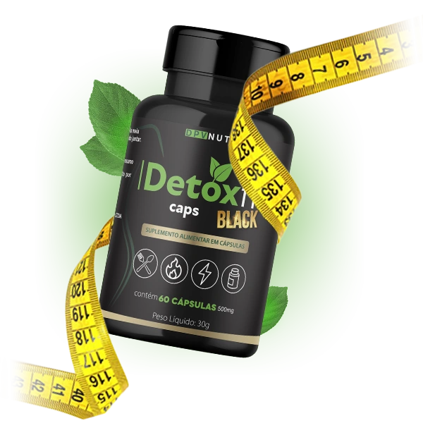 Detox Fit Caps Black pote original suplemento para emagrecer capsulas